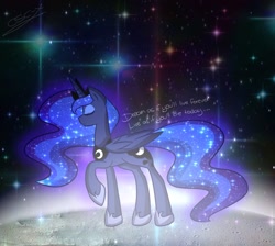 Size: 1096x980 | Tagged: safe, artist:csc-x, princess luna, alicorn, pony, eyes closed, raised hoof, solo