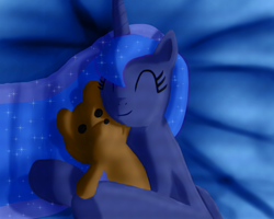 Size: 1200x960 | Tagged: safe, artist:daedric-pony, princess luna, alicorn, pony, female, horn, mare, solo, teddy bear