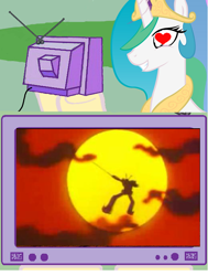 Size: 580x766 | Tagged: safe, princess celestia, alicorn, pony, daitarn 3, daitarn iii, exploitable meme, heart, mecha, sun, tv meme