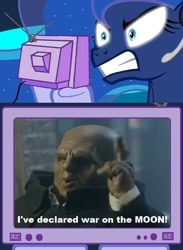 Size: 563x769 | Tagged: safe, princess luna, alicorn, pony, 1890s, commander, doctor who, exploitable meme, marksman, meme, photo, sontaran, strax, tv meme