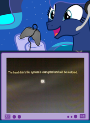 Size: 512x700 | Tagged: safe, princess luna, alicorn, pony, exploitable meme, gamer luna, gamer meme, gaming, meme, obligatory pony, playstation 3, totally not raging, tv meme