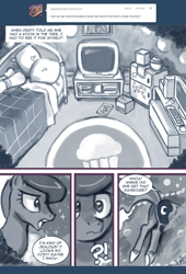 Size: 550x809 | Tagged: safe, artist:johnjoseco, princess luna, alicorn, pony, ask, ask princess molestia, bed, christmas, christmas tree, comic, computer, gamecube, gamer luna, hearth's warming eve, hooves, moonbutt, muffin, pillow, plot, refrigerator, television, tree, tumblr