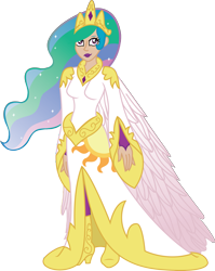 Size: 2395x3005 | Tagged: safe, artist:inkrose98, princess celestia, clothes, crown, female, humanized, jewelry, regalia, solo