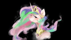 Size: 1920x1080 | Tagged: safe, artist:dream--chan, princess celestia, alicorn, pony, portrait, solo, wallpaper