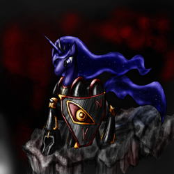 Size: 900x900 | Tagged: safe, artist:michos, princess luna, alicorn, pony, armor, parody, solo, tibia