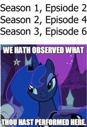 Size: 500x731 | Tagged: safe, edit, edited screencap, screencap, princess luna, alicorn, pony, caption, female, mare, solo, text