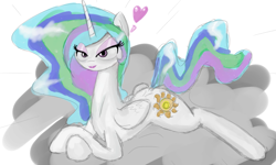 Size: 1801x1077 | Tagged: source needed, safe, artist:defective, princess celestia, alicorn, pony, heart, solo