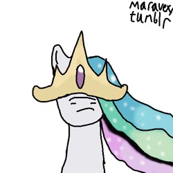 Size: 500x500 | Tagged: safe, artist:maravex, princess celestia, 30 minute art challenge, race swap, solo