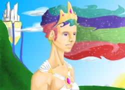 Size: 1800x1296 | Tagged: safe, artist:stormgilson, princess celestia, creepy, humanized, solo, uncanny valley, wat