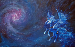 Size: 1024x647 | Tagged: safe, artist:tridgeon, princess luna, alicorn, pony, oil painting, painting, solo, traditional art