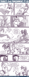 Size: 600x1589 | Tagged: safe, artist:johnjoseco, princess celestia, trixie, twilight sparkle, twilight sparkle (alicorn), alicorn, pony, ask princess molestia, clothes, comic, fail, princess molestia, schoolgirl, student, teacher, you had one job