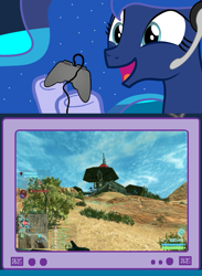 Size: 563x769 | Tagged: safe, princess luna, alicorn, pony, exploitable meme, gamer luna, gamer meme, meme, obligatory pony, planetside 2, tv meme, video game