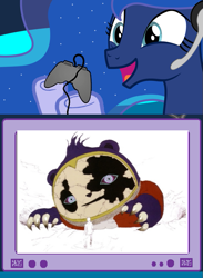 Size: 563x769 | Tagged: safe, princess luna, alicorn, pony, exploitable meme, gamer luna, gamer meme, meme, obligatory pony, persona, persona 4, shadow teddie, tv meme