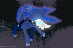 Size: 842x554 | Tagged: safe, artist:mooncustoms, princess luna, alicorn, ghost, pony, female, horn, mare, solo