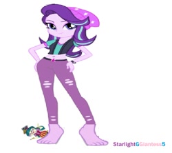 Size: 949x841 | Tagged: safe, artist:starlightggiantess5, edit, juniper montage, starlight glimmer, equestria girls, mirror magic, spoiler:eqg specials, feet, fetish, foot fetish, low quality, wrong aspect ratio