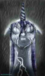 Size: 1176x1984 | Tagged: safe, artist:sixpathsoffriendship, princess luna, alicorn, pony, eyes closed, rain, solo, wet mane