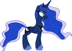 Size: 2591x1834 | Tagged: safe, artist:a01421, princess luna, alicorn, pony, ethereal mane, female, mare, simple background, solo, starry mane, transparent background, vector