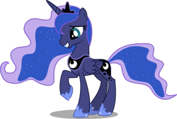 Size: 733x493 | Tagged: safe, artist:canon-lb, princess luna, alicorn, pony, absurd resolution, simple background, smiling, solo, transparent background, vector