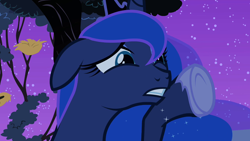 Size: 1280x720 | Tagged: safe, screencap, princess luna, alicorn, pony, luna eclipsed, female, horn, mare, sad