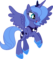 Size: 5183x5716 | Tagged: safe, artist:sunran80, princess luna, alicorn, pony, absurd resolution, crown, female, happy, hoof shoes, jewelry, mare, open mouth, peytral, regalia, s1 luna, simple background, solo, transparent background, vector