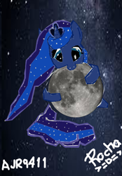 Size: 745x1071 | Tagged: safe, artist:ajr9411, princess luna, alicorn, pony, moon, solo, tangible heavenly object