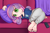 Size: 2500x1633 | Tagged: safe, artist:fearingfun, sweetie belle, anthro, human, barefoot, bed, child, clothes, feet, female, fetish, foot fetish, foot focus, humanized, looking at you, lying, pillow, shorts, smiling, socks, solo, underage, young