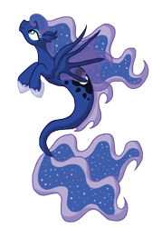 Size: 1566x2337 | Tagged: safe, artist:inkrose98, princess luna, merpony, simple background, solo, species swap