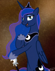 Size: 682x884 | Tagged: safe, princess luna, alicorn, pony, bipedal, crown, female, horseshoes, jewelry, joseph ducreux, luna ducreux, mare, meme, meme template, open mouth, peytral, regalia, smiling, solo