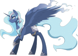 Size: 7000x5032 | Tagged: safe, artist:stupidyou3, artist:subject-241, princess luna, alicorn, pony, absurd resolution, armor, simple background, solo, transparent background, vector