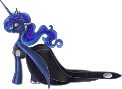 Size: 900x657 | Tagged: safe, artist:ladyamaltea, princess luna, alicorn, pony, clothes, dress, eyes closed, gala dress, simple background, solo