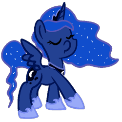 Size: 500x500 | Tagged: safe, artist:robynne, princess luna, alicorn, pony, female, horn, mare, solo