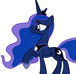 Size: 4000x3902 | Tagged: safe, artist:ambassad0r, princess luna, alicorn, pony, raised hoof, simple background, solo, transparent background, vector