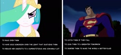 Size: 1667x762 | Tagged: safe, princess celestia, alicorn, pony, 4chan, female, superman, tyrant celestia