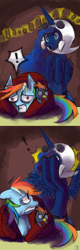 Size: 1200x3750 | Tagged: safe, artist:fauxsquared, princess luna, rainbow dash, spitfire, alicorn, pegasus, pony, boo, boona, comic, crossover, plushie, scared, super mario bros.