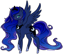 Size: 1202x1037 | Tagged: safe, artist:ponymonster, princess luna, alicorn, pony, simple background, solo, transparent background