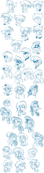 Size: 495x1920 | Tagged: safe, artist:ric-m, bon bon, fleur-de-lis, fluttershy, gilda, lyra heartstrings, photo finish, princess luna, rarity, sweetie drops, expressions, humanized