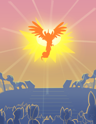 Size: 800x1038 | Tagged: safe, artist:raikoh, princess celestia, alicorn, pony, against sun, silhouette, summer sun celebration, sun, sun work