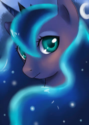 Size: 1060x1500 | Tagged: safe, artist:firstsky, princess luna, alicorn, pony, female, horn, mare, simple background, solo