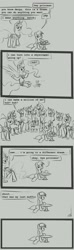 Size: 850x2866 | Tagged: safe, artist:ponchuzn, derpy hooves, princess luna, alicorn, pegasus, pony, comic, dream walker luna, female, food, mare, monochrome, muffin, parody, reference, sleepy time, spongebob squarepants