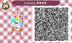 Size: 400x240 | Tagged: safe, artist:lance, princess celestia, alicorn, pony, 3ds, animal crossing, qr code