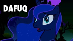 Size: 720x406 | Tagged: safe, princess luna, alicorn, pony, dafuq, female, mare, reaction image, solo