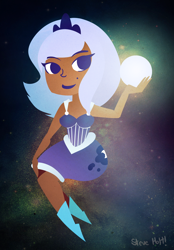 Size: 700x1008 | Tagged: safe, artist:steveholt, princess luna, human, clothes, female, humanized, jewelry, lineless, solo, tiara