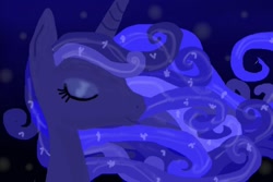 Size: 600x400 | Tagged: safe, artist:slothly, princess luna, alicorn, pony, bust, eyes closed, portrait, princess, solo