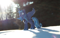 Size: 2000x1257 | Tagged: safe, artist:aufurfoxache, princess luna, alicorn, pony, custom, s1 luna, sculpture, snow, solo