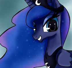 Size: 2100x2000 | Tagged: safe, artist:rayadra, princess luna, alicorn, pony, bust, female, horn, mare, solo