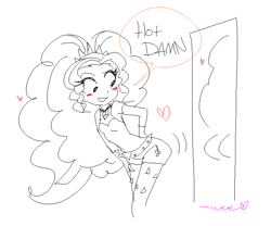 Size: 728x605 | Tagged: safe, artist:rileyav, adagio dazzle, equestria girls, adagio dat-azzle, ass, blushing, butt shake, heart, mirror, narcissism, solo, the ass was fat