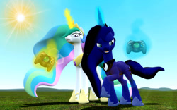 Size: 900x563 | Tagged: safe, artist:bronyxd, princess celestia, princess luna, alicorn, pony, 3d, gmod, xbox