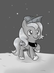 Size: 564x768 | Tagged: safe, artist:pegasisters82, princess luna, alicorn, pony, monochrome, solo, woona, young