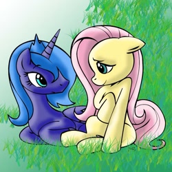 Size: 945x945 | Tagged: safe, artist:mast88, artist:megasweet, fluttershy, princess luna, alicorn, pegasus, pony, s1 luna