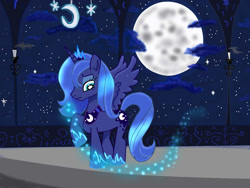 Size: 1632x1224 | Tagged: safe, artist:nenaclaudia, princess luna, alicorn, pony, female, horn, mare, moon, solo